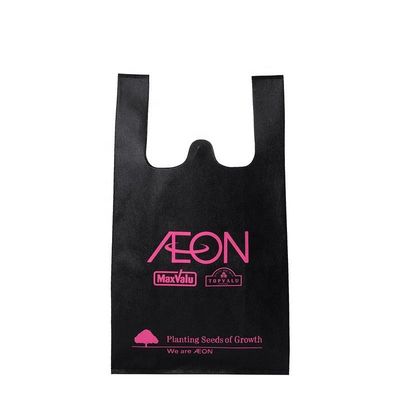 T-shirt PP gilet non tissé sac à main avec logo personnalisé imprimé